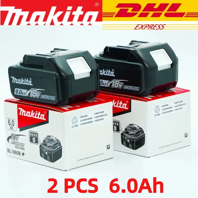100 % originaler Makita-Akku, 18 V 6,0 Ah wiederaufladbarer Akku, ersetzt Makita BL1830BL1840BL1850BL1860B, Akku für Elektrowerkzeuge