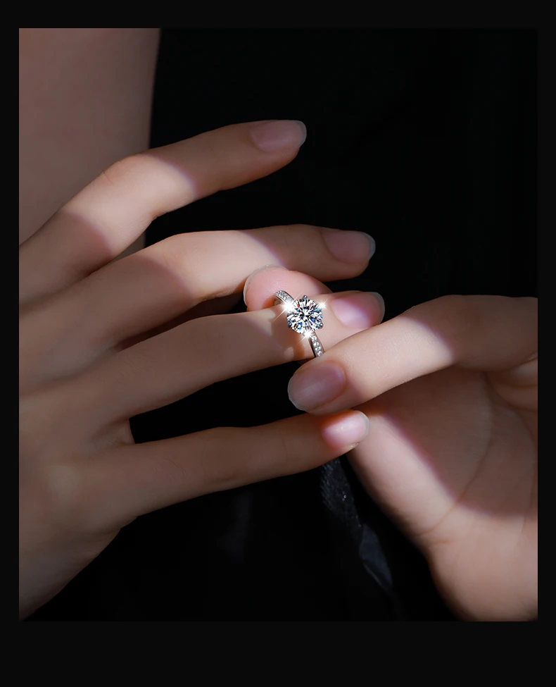 

Муассанит D-цвета, обручальное кольцо на 1 карат, стерлинговое серебро, комплект обручальных колец, подходящие кольца для пар, подарок для нее