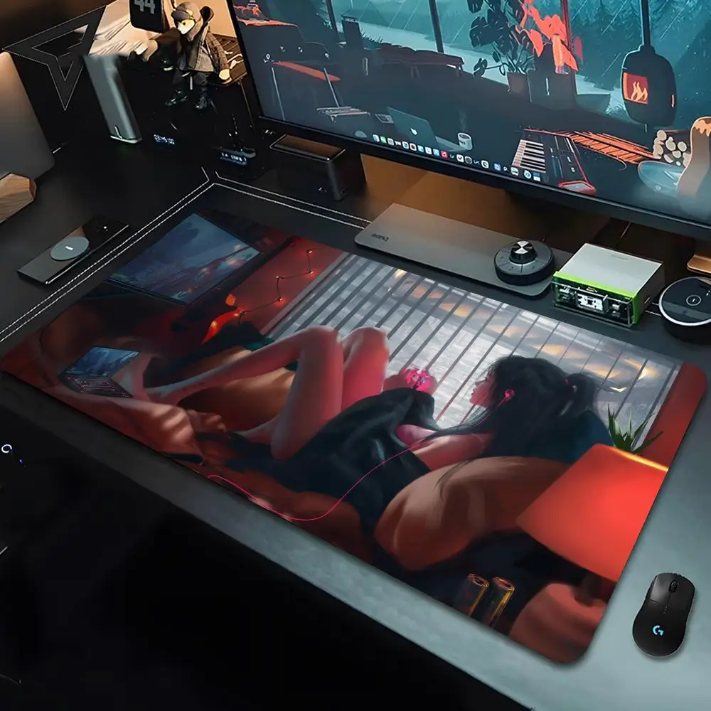 アニメゴーストブレードマウスパッド 80 × 40 センチメートル XL Lockedge アニメーションオフィスコンピュータデスクマットテーブルキーボードビッグマウスパッド