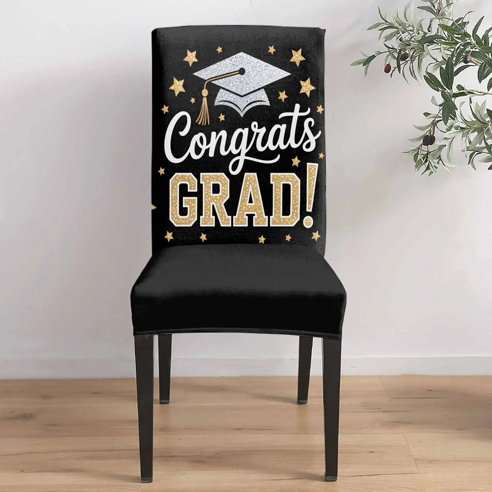 

Celebration Graduation Season Hat 4/6/8PCS Spandex Elastic Chair Case For Wedding Hotel Banquet Dining Room