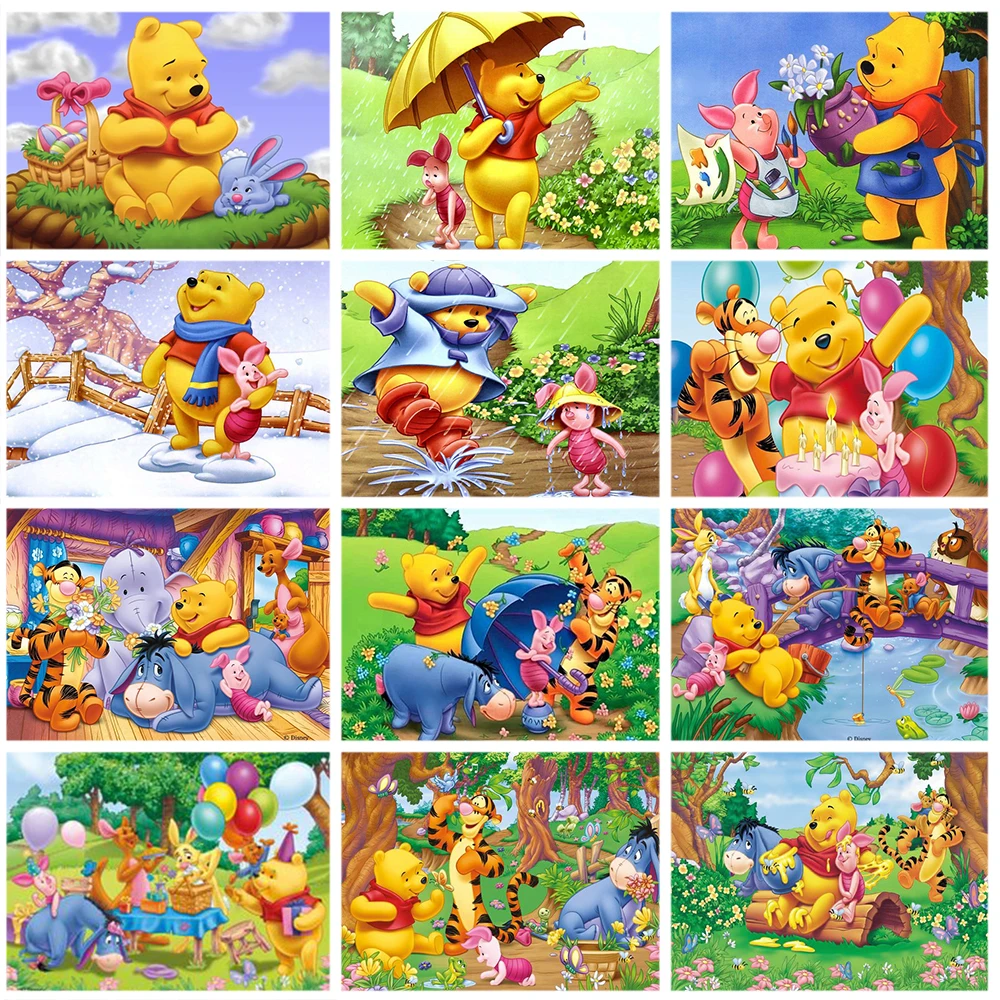 

Disney DIY Diamond Painting Cartoon Winnie the Pooh Full Round Mosaic Embroidery Rhinestone Picture Home Decoration Gift