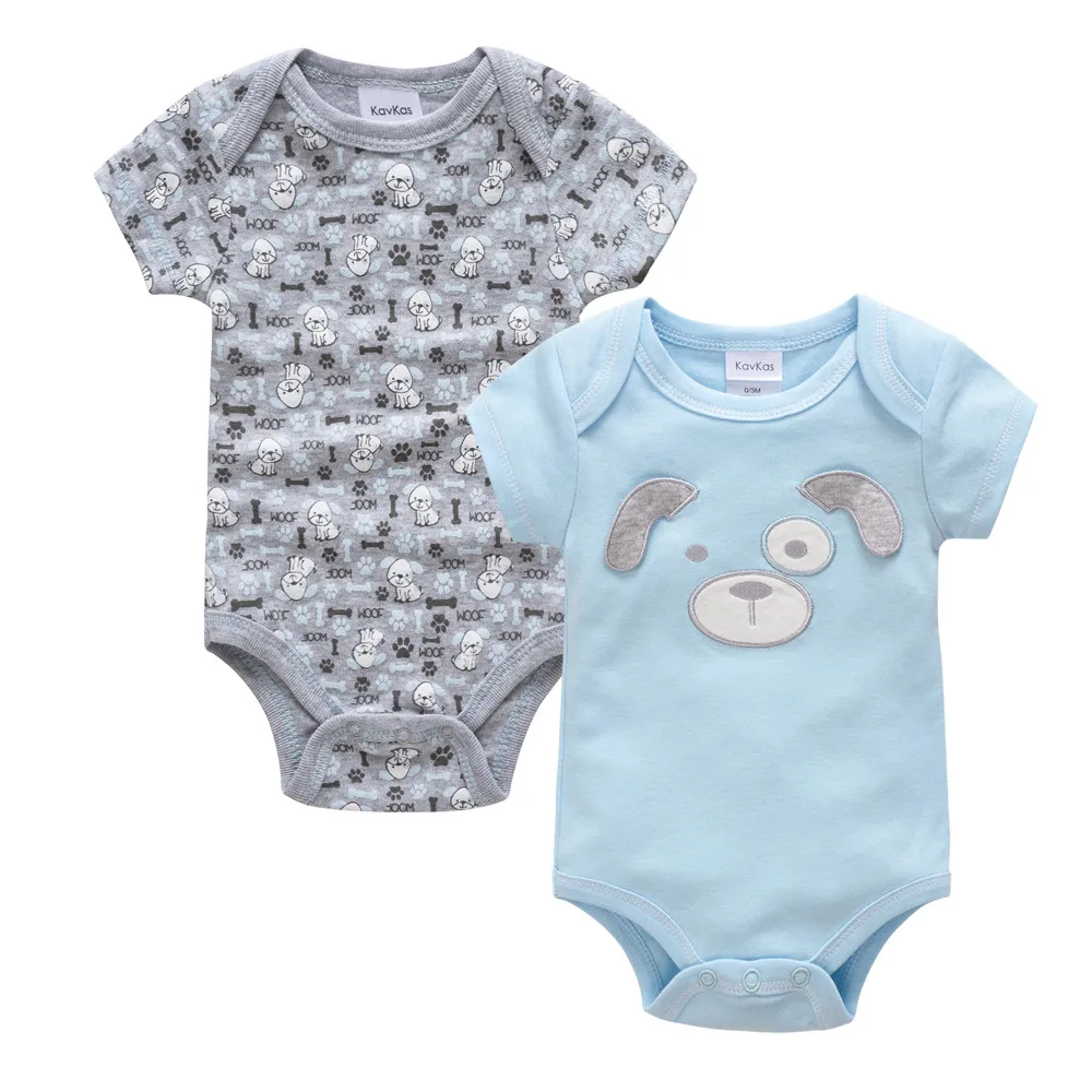 Summer 2 PCS/SET 100%Cotton Short Sleeve Newborn Bodysuit Cute Animal Print Infant Overalls Toddlers Jumpsuit