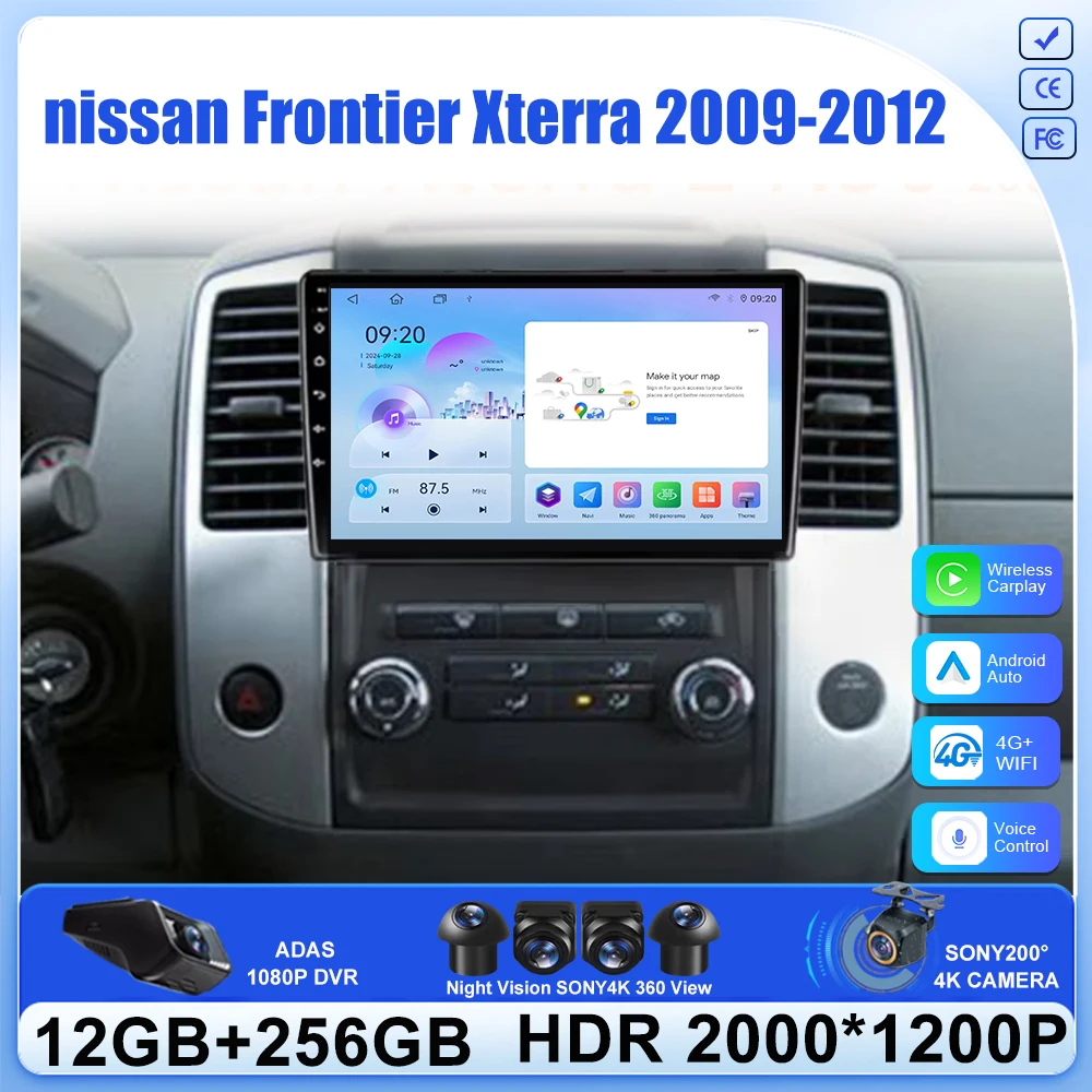 5G Android 16 Carplay Auto Radio For nissan Frontier Xterra 2009-2012 Car Navigation 2Din DSP Video Player Stereo Video Unit DVD