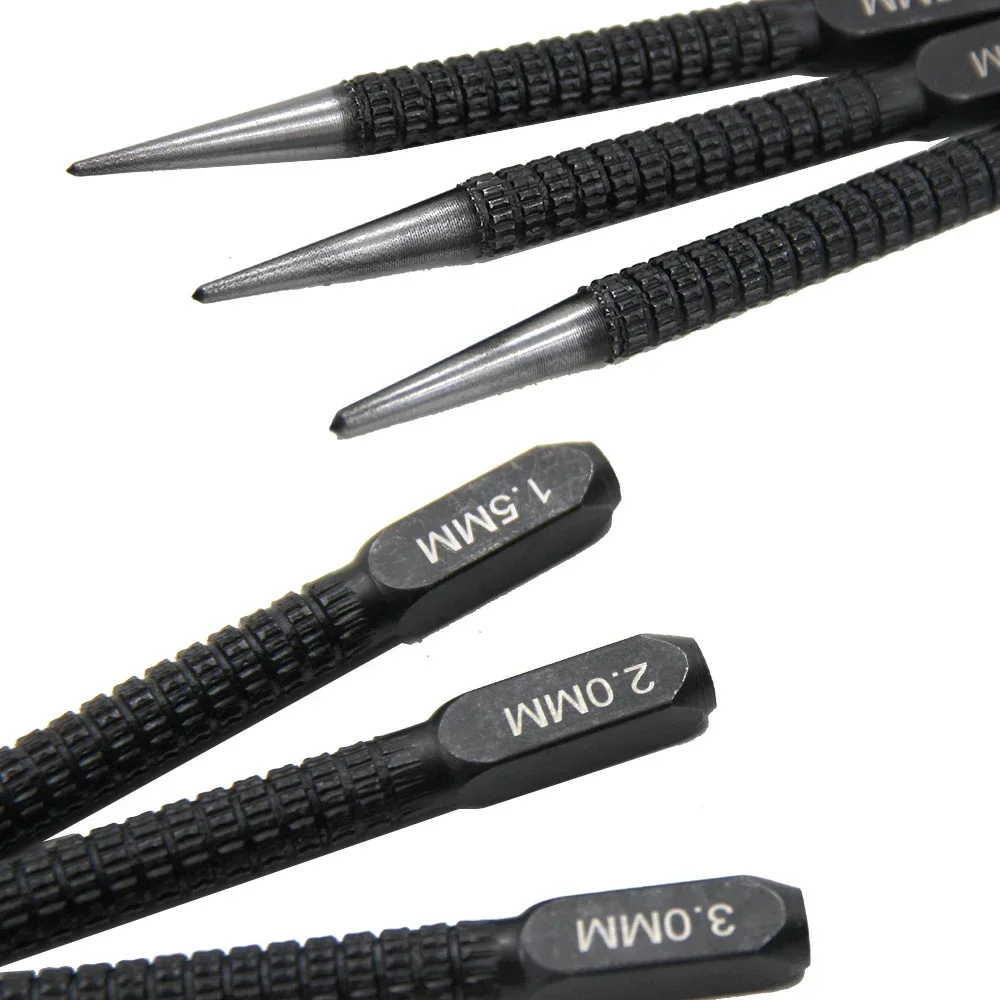 3 шт., 1,5 мм/2 мм/3 мм, центральный пробойник из легированной стали, металлический инструмент для маркировки дерева, сверлильный инструмент, металлический сердечник для металла