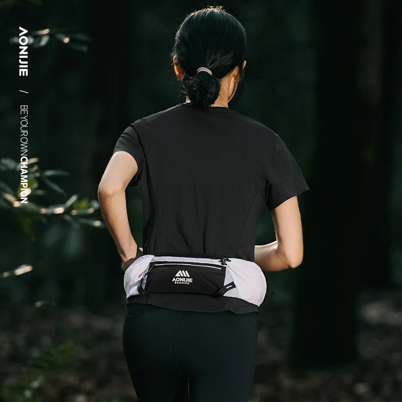 AONIJIE Running Waist Bag Belt Men Woman with 500ml Soft Water Bottle Walking Jogging Waist Pack Hydration Marathon W8138