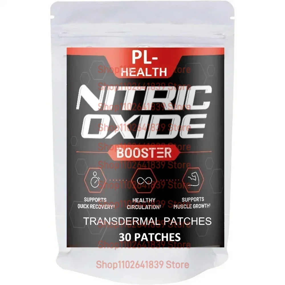 Nitric Oxide Booster Transdermal Patches, Performance Formula for Stamina & Endurance, 30 Patches One Month Supply