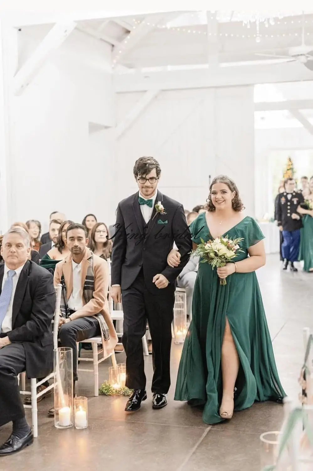 Простые женские длинные платья подружки невесты с v-образным вырезом на заказ и шифоновые вечерние платья с разрезом и рюшами, свадебное платье