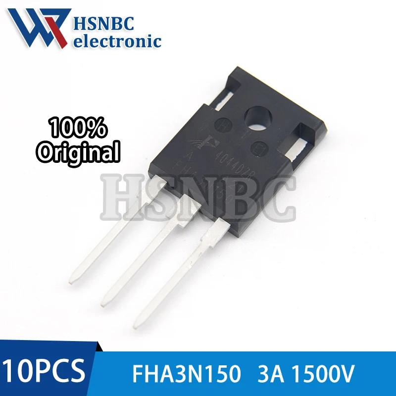 

10PCS FHA3N150 3N150 FHA3N150A TO-247 1500V 3A N-channel Power MOSFET Transistor 100% New Original