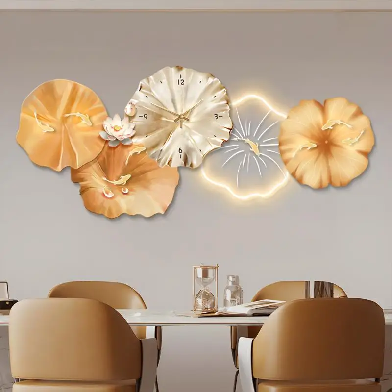 Wall Clock Oversized Design Luxury Living Room European Luxury Wall Clock Luminous Restaurant Reloj De Pared Household Goods