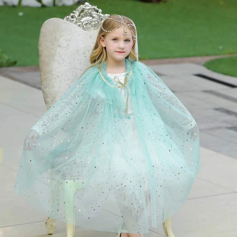 652F Princess Robe Kids Princess Cloak For Girl Princess Cape Cloak Fairy Cape Cloak