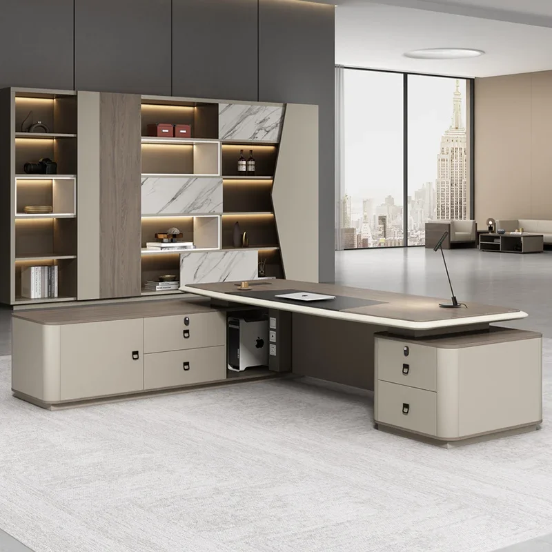 Luxury Computer Office Desks Manager Modern Storage With Drawers Office Desks Corner Minimalist Furniture Mesa De Trabalho LLOD