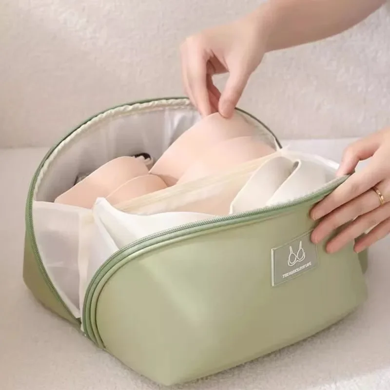 

Solid Color Underwear Storage Bag Travel Lingerie Organizer Women Men Socks Pouch PU Waterproof Accessories Supplies Products