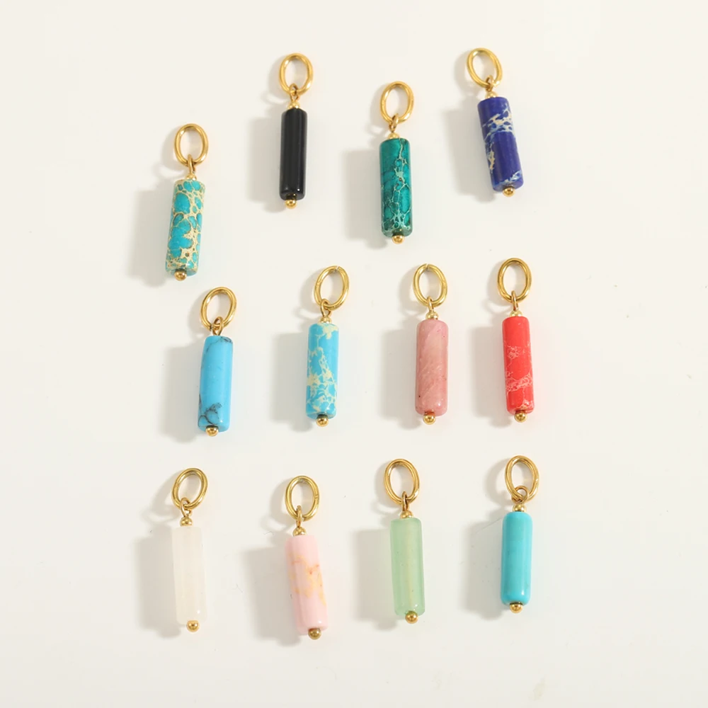 Modeschmuck Naturstein Luxus Stil DIY Charms vergoldet Edelstahl handgemachte Schmuck Perlen Zubehör Frauen