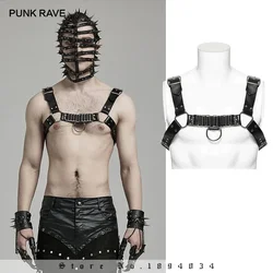 PUNK RAVE imbracatura in pelle PU Punk da uomo spalline regolabili bello Cool Club accessori Cosplay Costume di Halloween