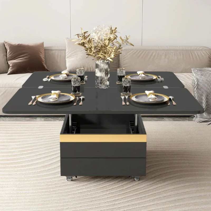 Schwarzer Metall-Couchtisch Trau, luxuriöses Wohnzimmer-Design, mobiler Beistelltisch, nordisches modernes Mesita Auxiliar-Möbel für Zuhause