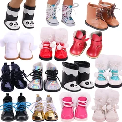 7cm Doll Shoes Doll Boots Plush Snow Panda For 18 Inch American&43Cm Baby Doll Accessories Our Generation Girl`s Toys Gifts