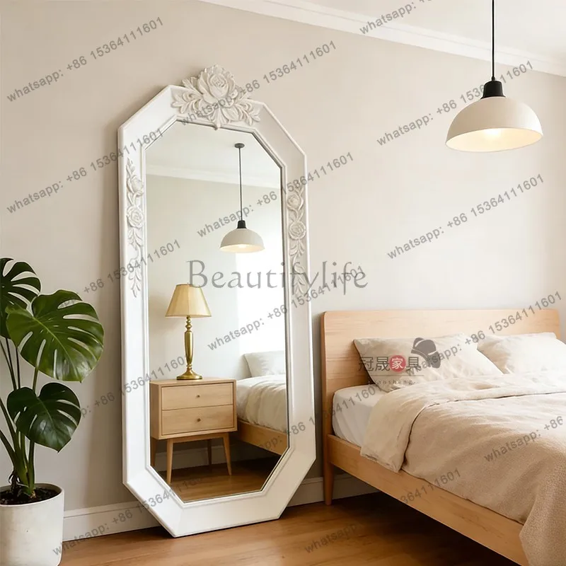 LS  retro floor-to-ceiling full-body mirror household bedroom special-shaped wall-mounted living room entrance decorative mirror