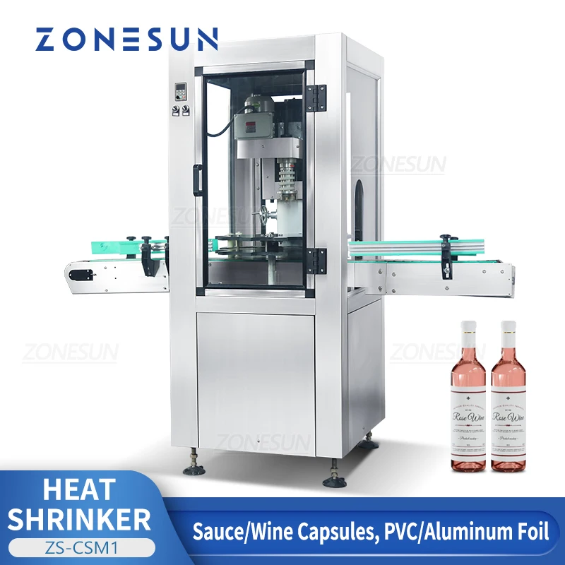 ZONESUN Wine Bottle Heat Shrinking Machine Automatic Aluminum Foil Sealing Machine PVC Thermoplastic Film Wrapping ZS-CSM1