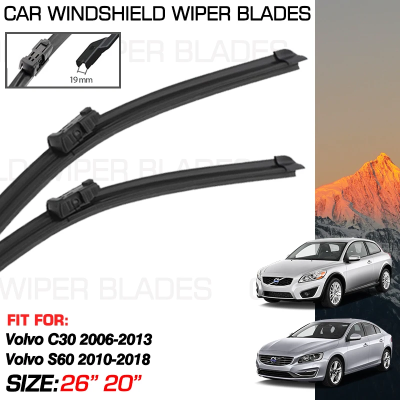 

Car Wiper Blades For Volvo C30 2006-2013 2012 2011 2008 Volvo S60 2010-2018 2016 2011 Accessories Front Windshield Washer Brush