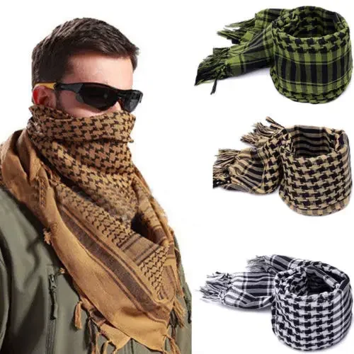 패션 남여 군사 아랍 전술 사막 Shemagh KeffIyeh 스카프 목도리 목 머리 랩, 스카프 목도리 목 헤드