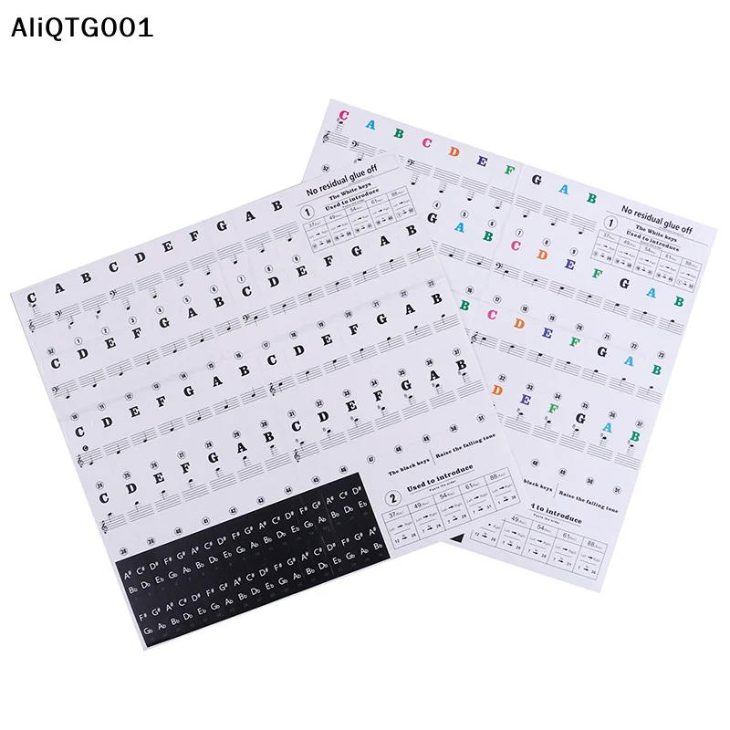 Electronic Piano Keyboard Key Stickers 54/61/88 Keys Sound Name Labels for Keyboard