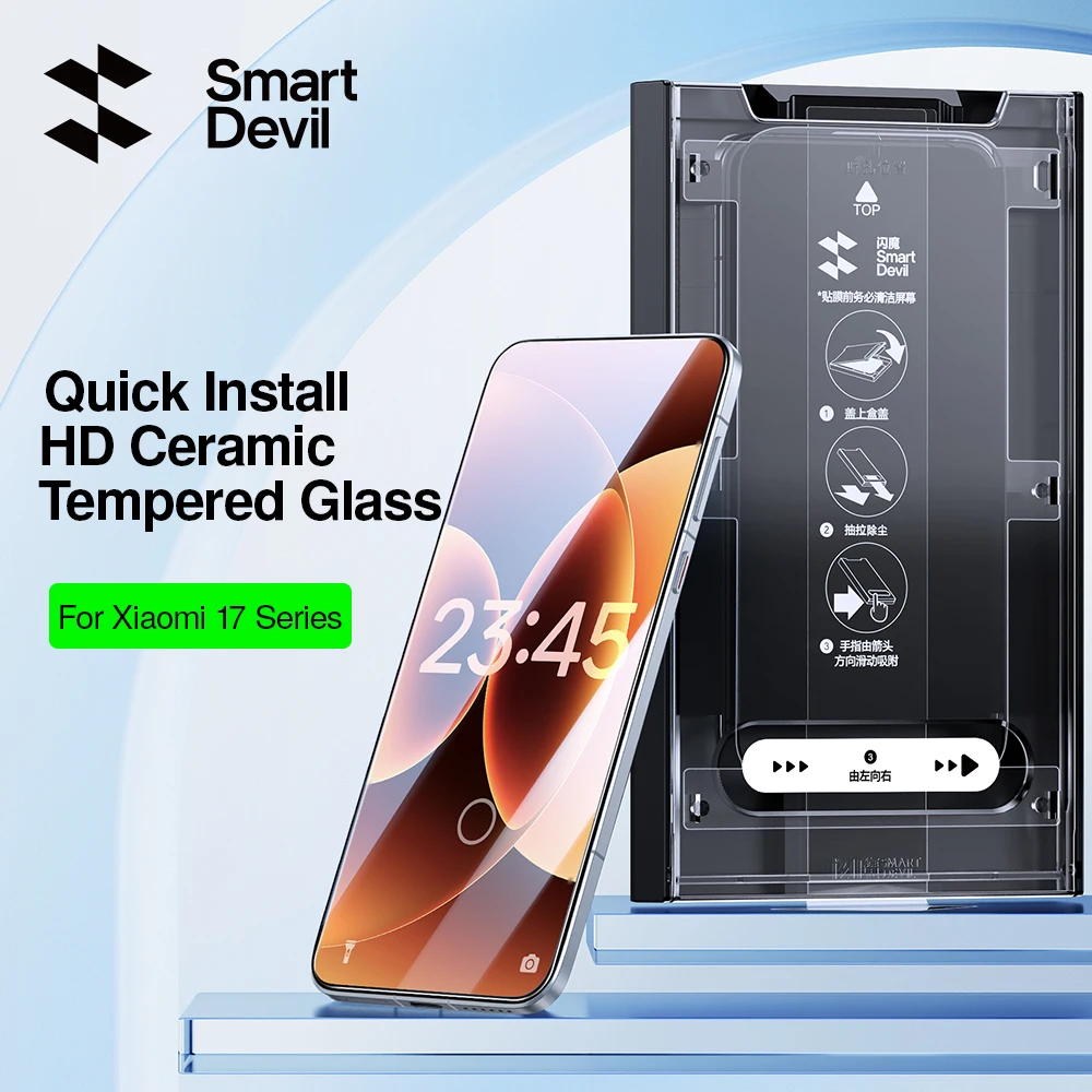 Protetor de Tela SmartDevil sem Poeira para Xiaomi 17 Pro Max Mi 17, Película de Vidro Temperado HD para POCO X8 Pro Max, Anti-impressão Digital