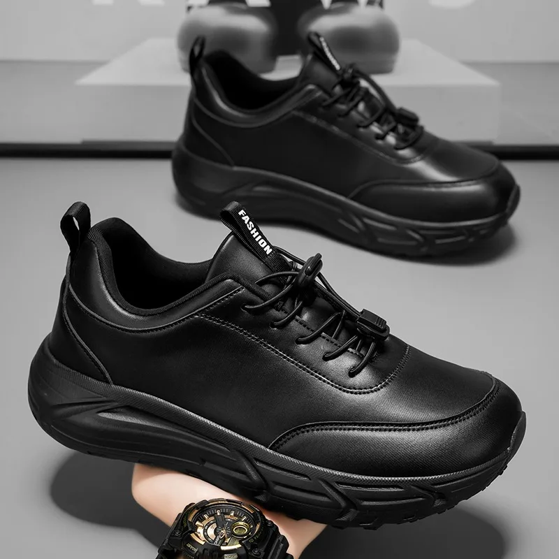 

Wide Toe and Wide Head Shoes Men's Casual Leather Sneakers Spring New Trendy Soft Sport Breathable Comfortable Lace-up Men Shoes