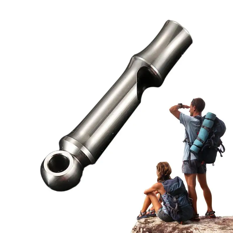 Multi Functional Survival Whistle Waterproof Single-Tube 120dB Whistle Lightweight Titanium Alloy Whistles Impact Resistant Tool