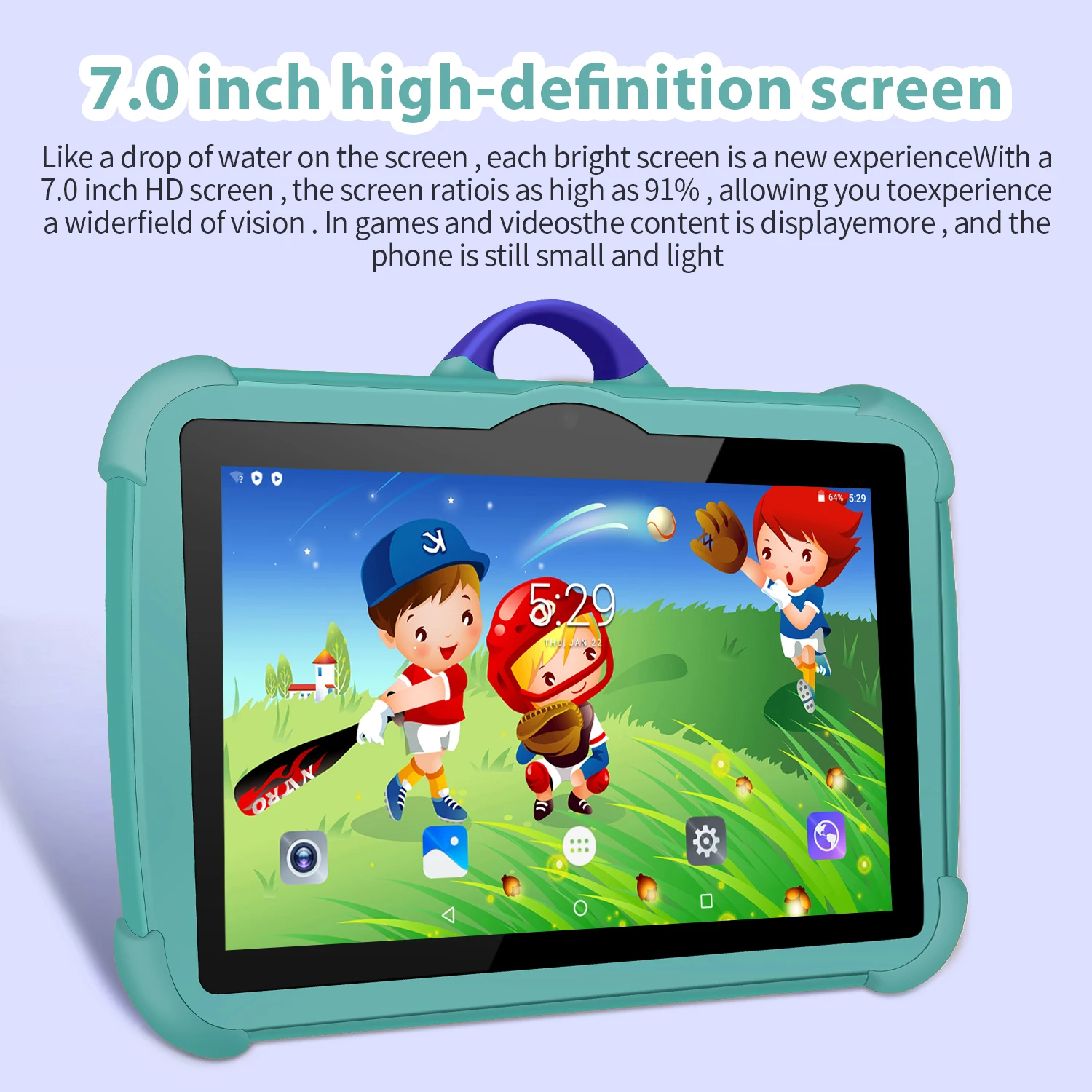 Nowa 7-calowa wersja globalna WiFi tablety dla dzieci Android 13 Quad Core Learning Education Tablet PC 4GB RAM 64GB ROM Prezenty dla dzieci