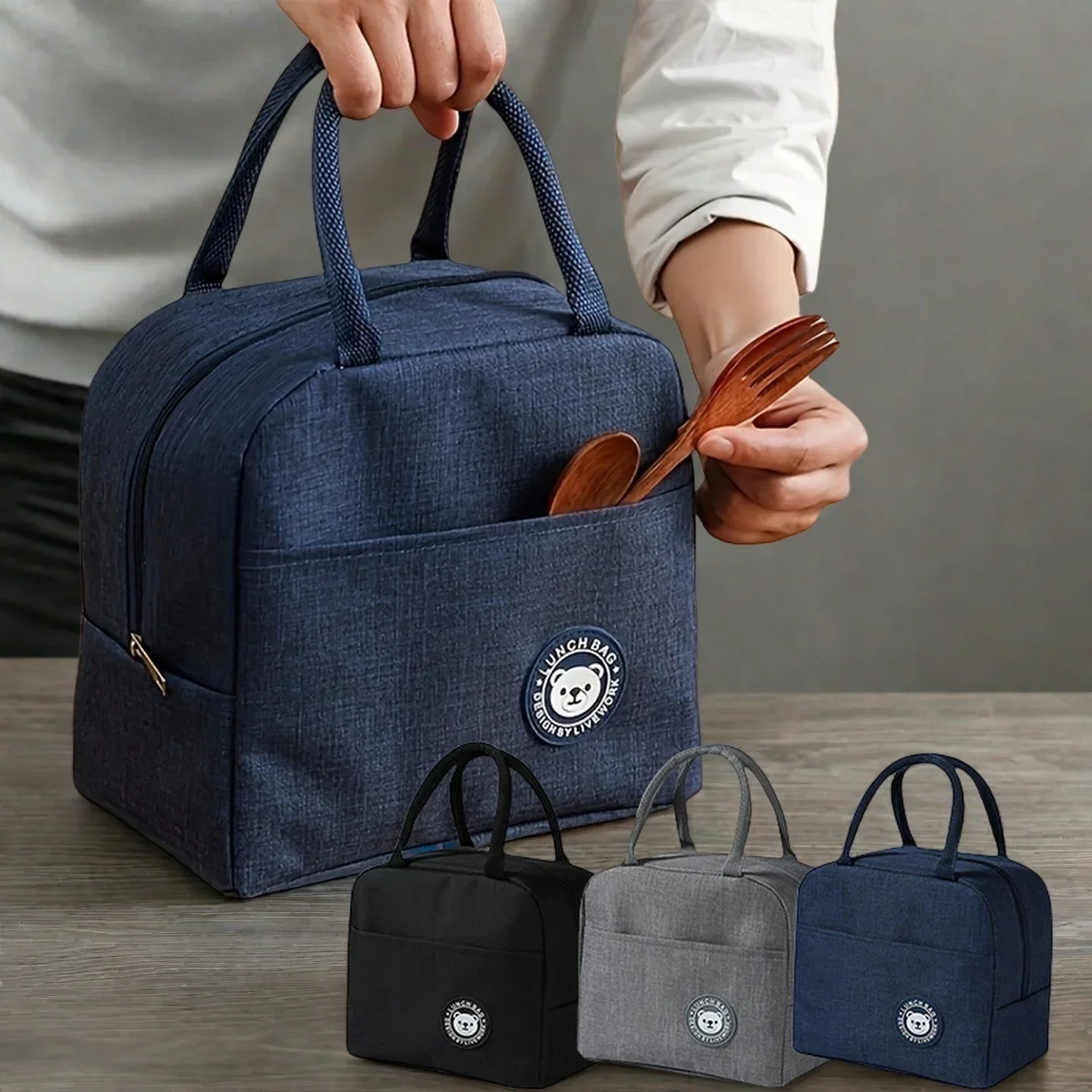 حقيبة بينتو محمولة ذات سعة كبيرة، سهلة الحمل، طازجة وطازجة، قماش أكسفورد سميك مقاوم للماء، مقاوم للرطوبة ومتين