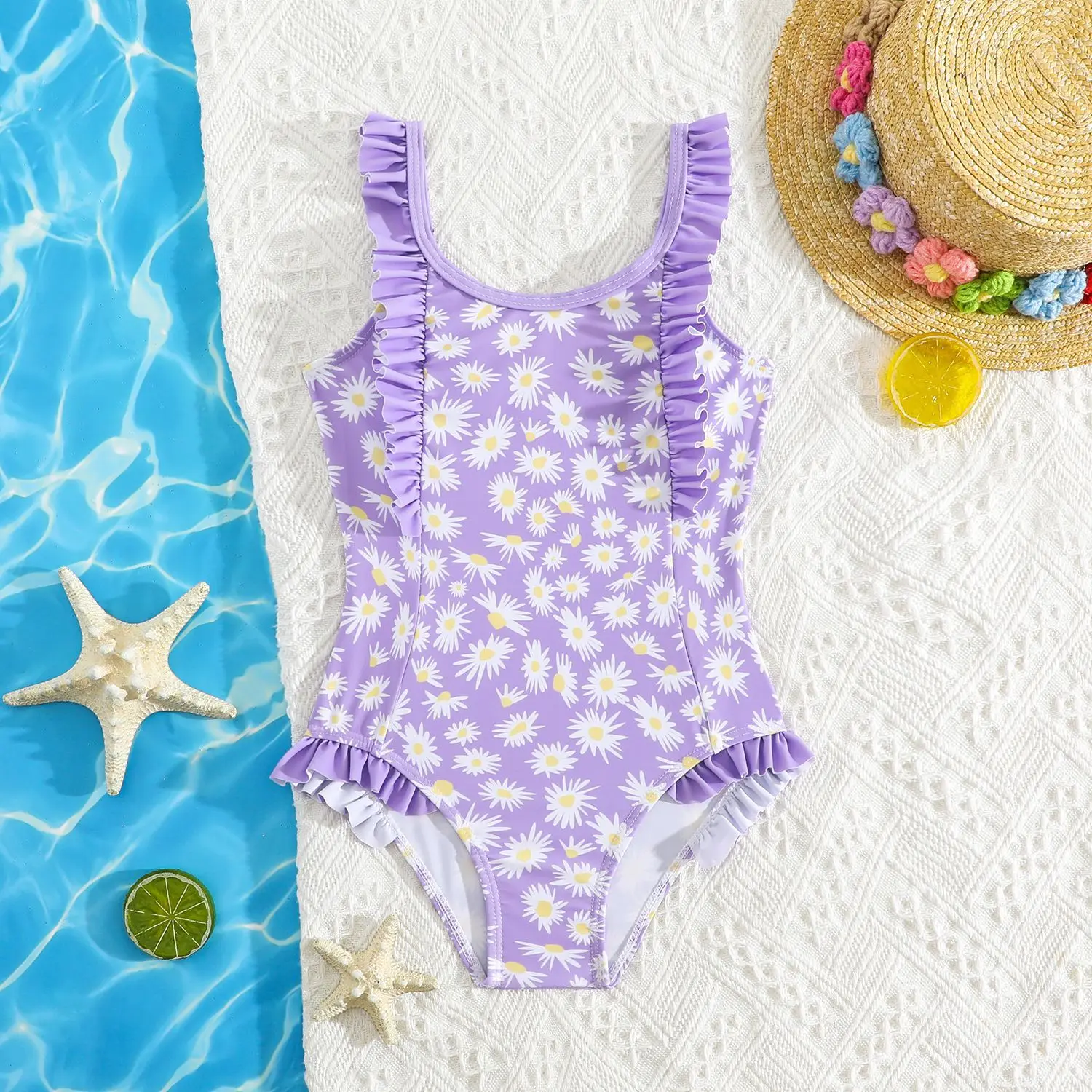 2025 verão crianças maiô 2-8years meninas maiô infantil bebê bonito dos desenhos animados sem mangas bikini briefs maiô de uma peça