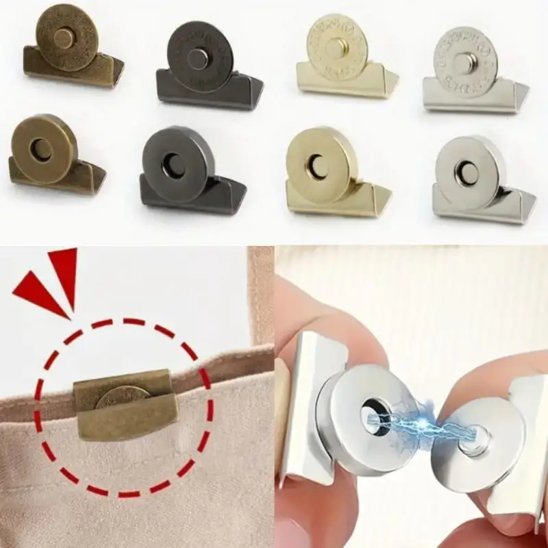 10Pairs Seamless Magnetic Button Hidden Buckle Snap Button For Shoulder Bag Wallet Clothes DIY Craft Accessories