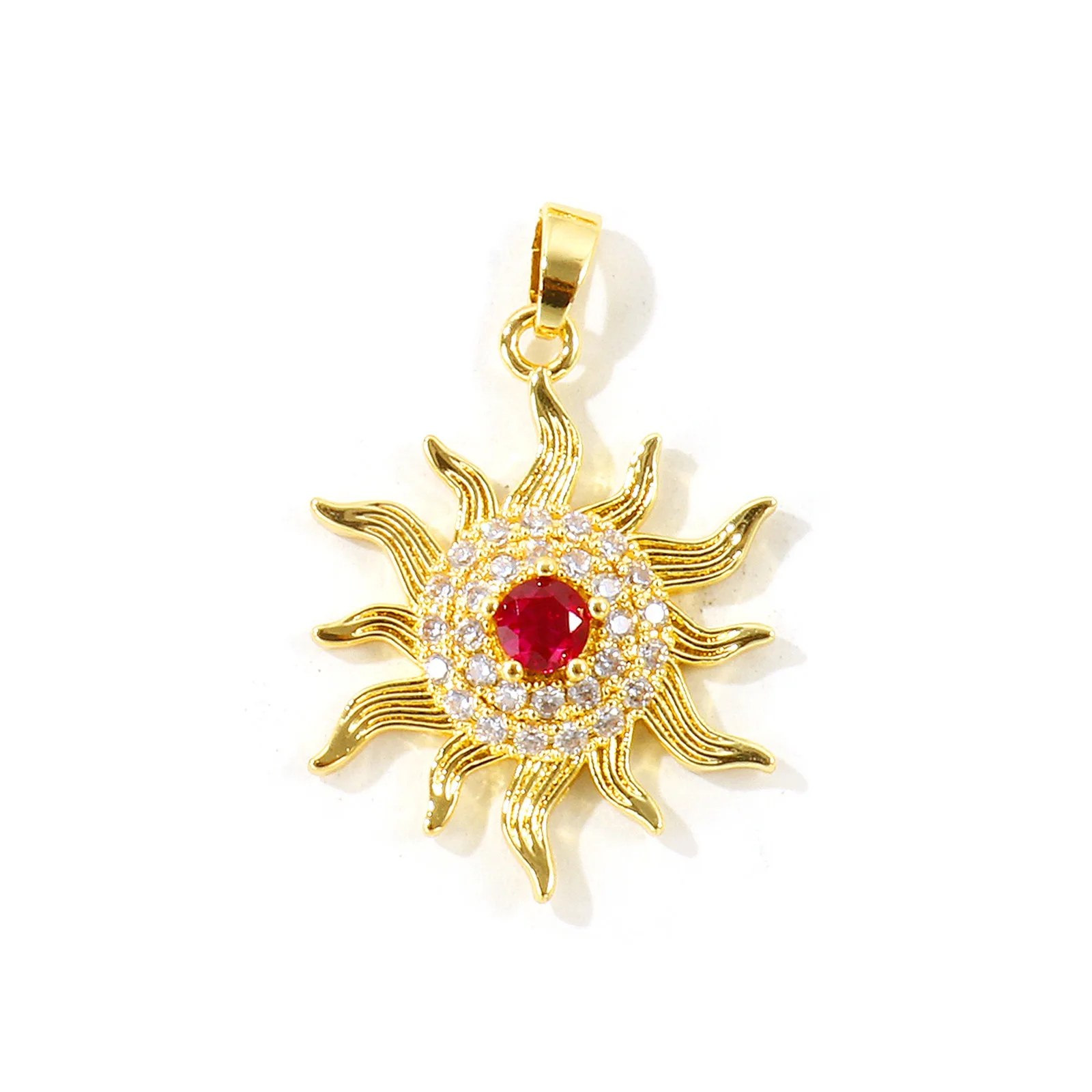 2 Stück Kubische Zirkonia Galaxie-Anhänger Sonne Stern Messing 18K Vergoldet Anhänger für DIY Halskette Armband Schmuckherstellung Großhandel – Detail 9