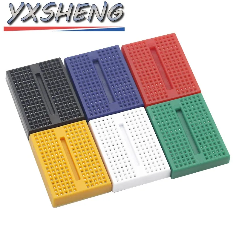 SYB-170 Mini Solderless Prototype Breadboard White Blue Green Yellow Black Red 170 Tie-points For DIY KIT