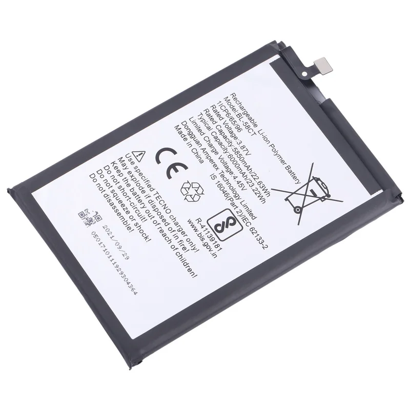 For Tecno Spark 7 / Spark 7T Battery Replacement BL-58CT 6000mAh