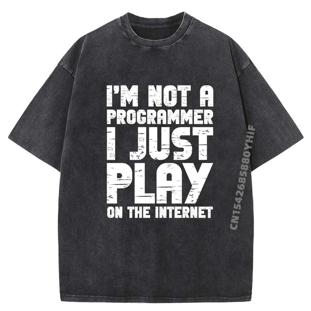 

Internet Player Geeky Humor For Computer Lovers Graphic Shirts Mens T Shirt Normal Printed Tees Loose Washed Shirt