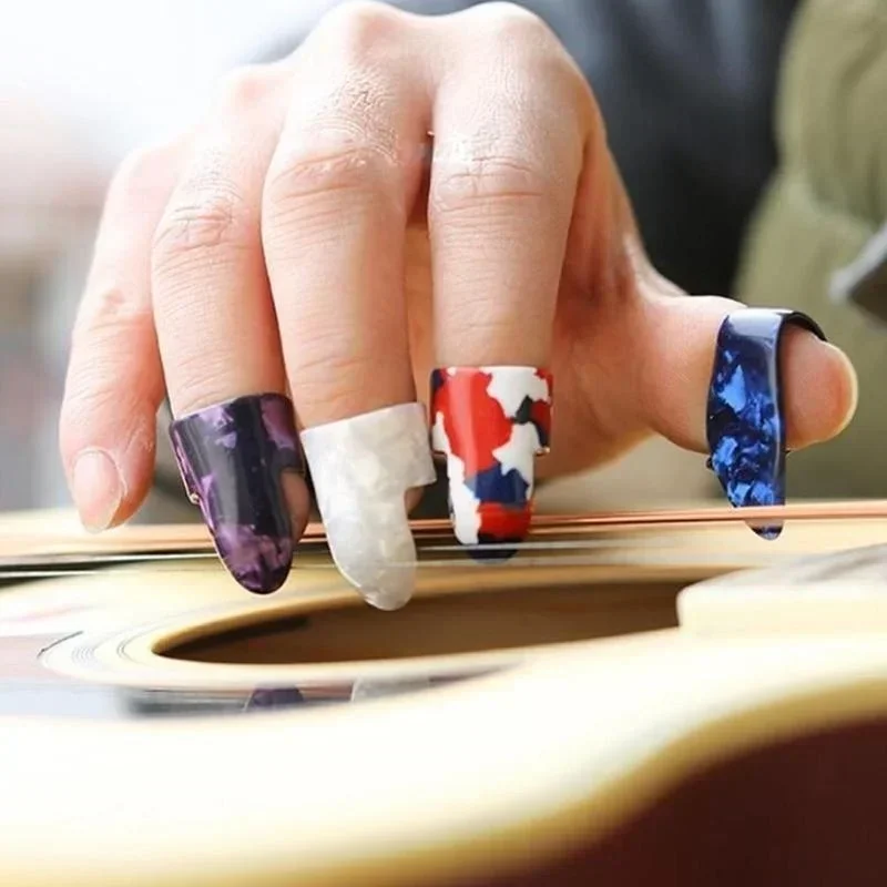 4Pc/Set Guitar Part Finger Picks Guitar Picks Pickup Guitar Bass Fingerstyle Thumb Plectrums Pick Plectrum Guitar Strap Accessor