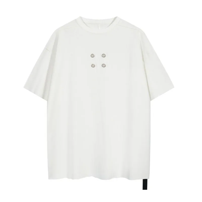 HKSH Wiosna Lato Nowy Męski T-shirt Dark Tide High Street Hollow Metal Ring Bawełniany Casualowy T-shirt z krótkim rękawem O-Neck Kobiety HK1204 — zdjęcie 2