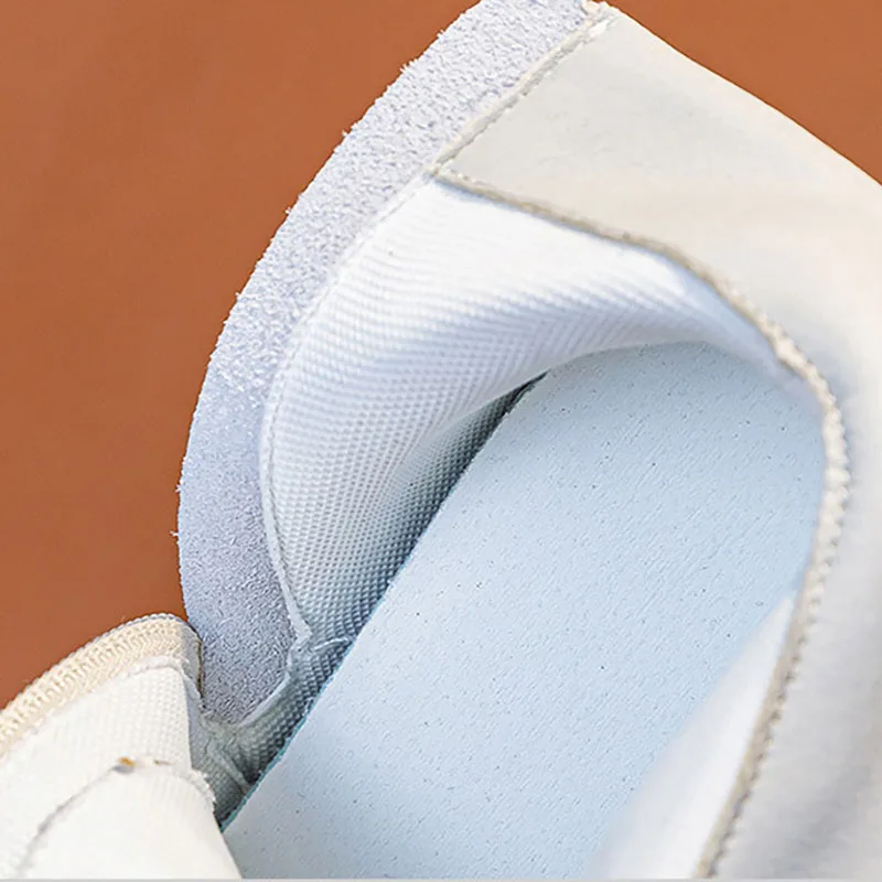 XMWRLW جلد طبيعي النساء أحذية الخريف كعب مخفي أبيض أسود أحذية رياضية للنساء حذاء كاجوال ربيع الخريف أحذية رياضية #2