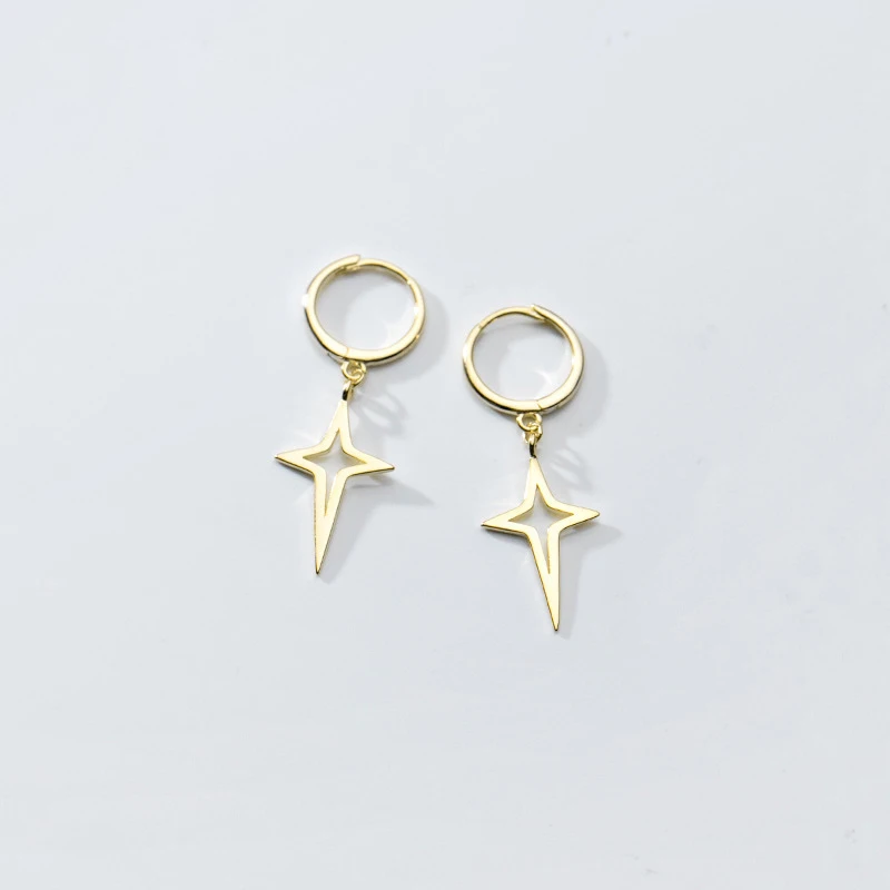 Modian Real 925 Sterling Silver Simple Stars Fashion Dangle Earrings For Women Fine Jewelry Star Pendant Party Drop Earrings