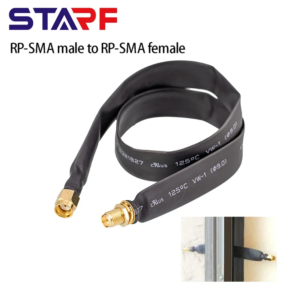 40cm RP-SMA Male To RP-SMA Female Flat Coaxial Extension Pigtail For 802.11ac 802.11n 802.11g  802.11b WiFi Standards