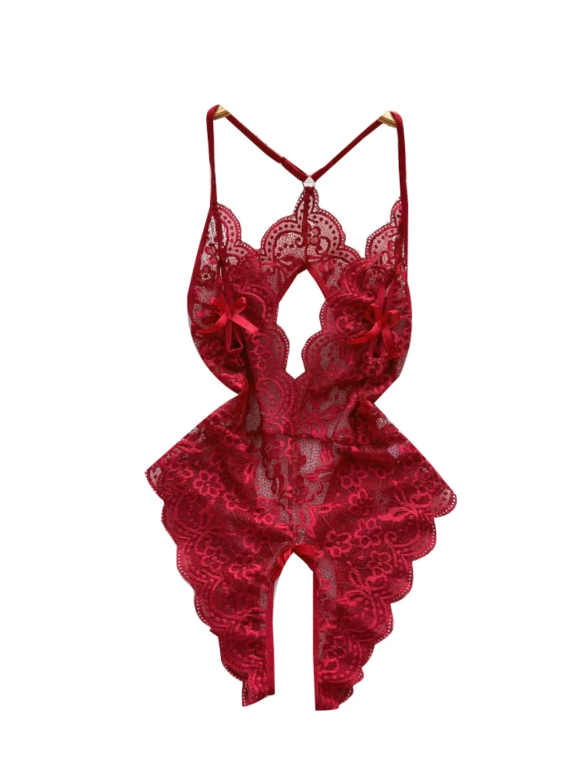 

Сексуальный красный кружевной ажурный женский летний комбинезон Pure Desire Bal с высокой талией, брюки прямого кроя для поездок на работу