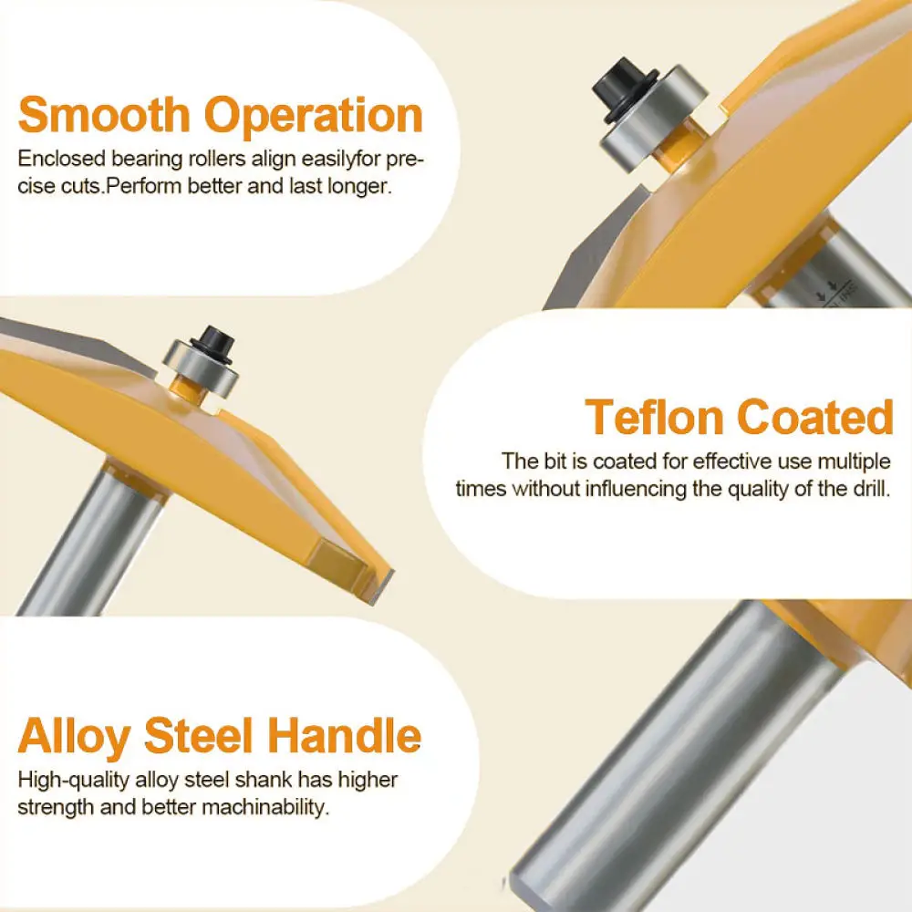 Professional Ogee Raised Panel Router Bit For Woodworking Cabinet Door Milling Cutter Carbide Shank Edge Shaping Carpentry