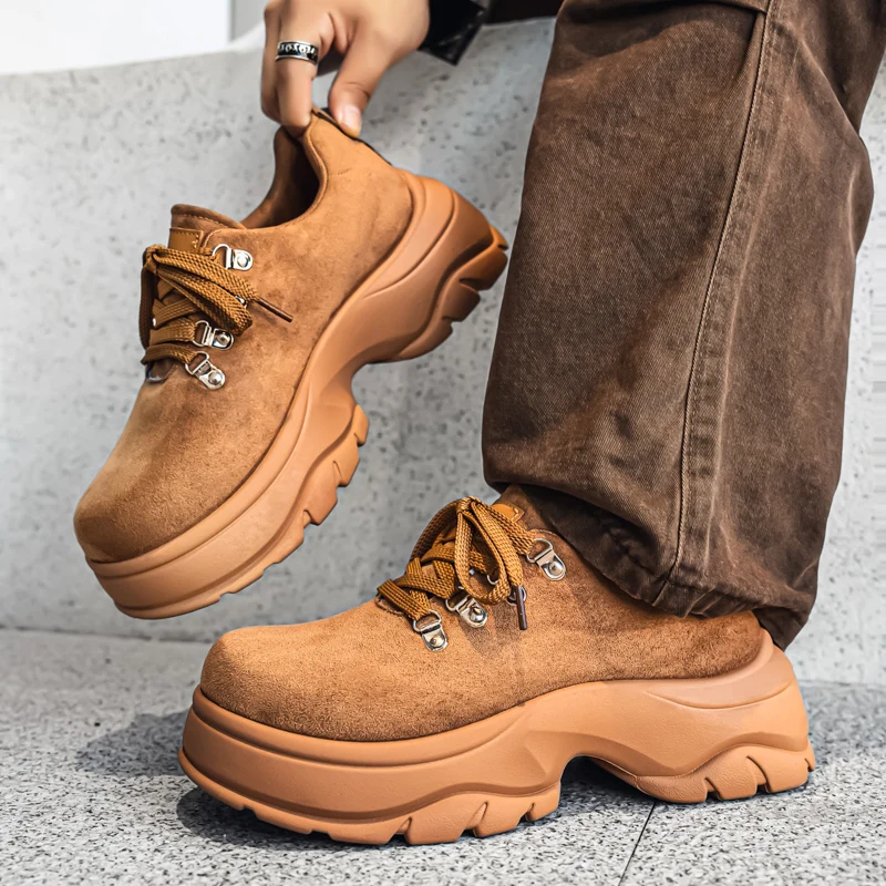 

New Autumn Style Derby Shoes, Trendy Men's Small Leather Shoes, Fashionable Men's Thick-soled Platform Loafers