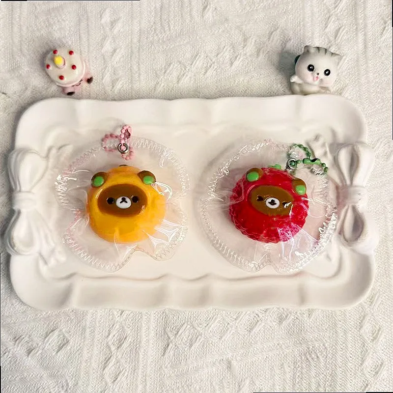 Hot Sale Animal Fruit Shape Squeeze Toy Bag Charm Series Silicone Stress Relief