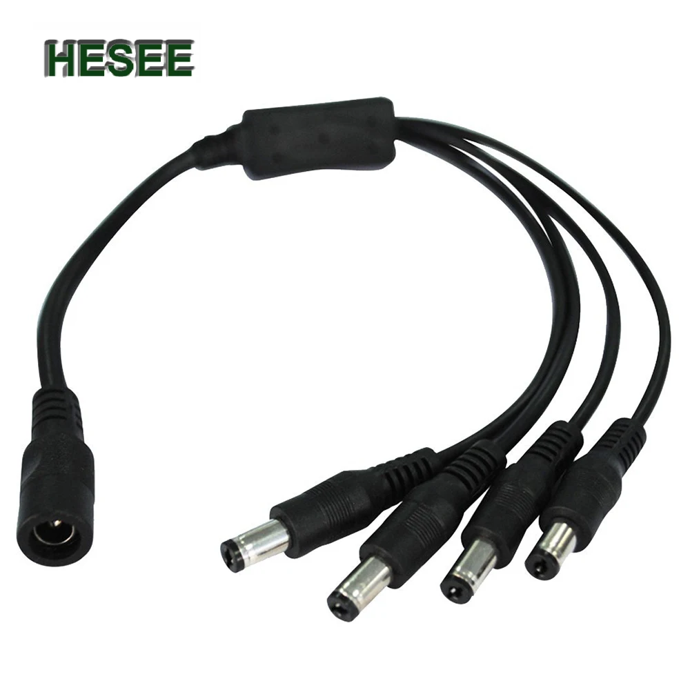

Power Splitter 1 to 4 Security Camera DVR 1 DC male To 4 Female plug Power Cord adapter Connector Cable Splitter for CCTV System