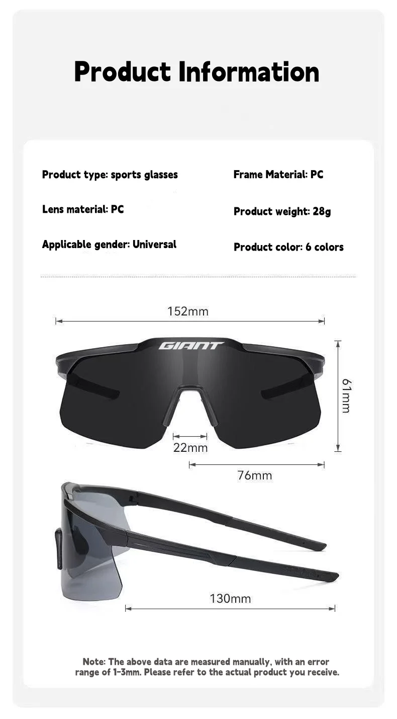 GIANT Neue Herren- und Damen-Sonnenbrille Rennrad-Brille Mountainbike-Fahrrad-Schutzbrille Fahrrad-Sonnenbrille – Detail 5
