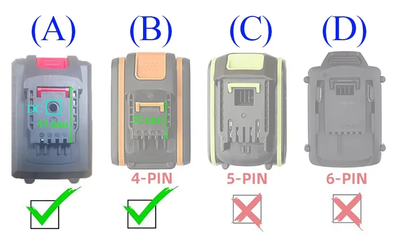 Lithium-Batteriegehäuse DIY-Adapteranschluss für Parkside PAPS204, Einhell, Ozito PXBAT52, Devon und Worx Batterien – Detail 21