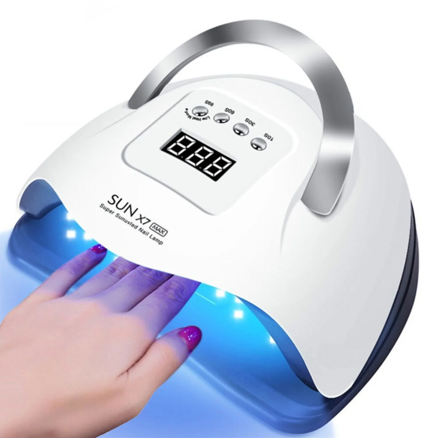

180W UV LED Light Nail Dryer for Gel Polish, Fast Curing Portable Fingernail & Toenail Lamp, 4 Timers