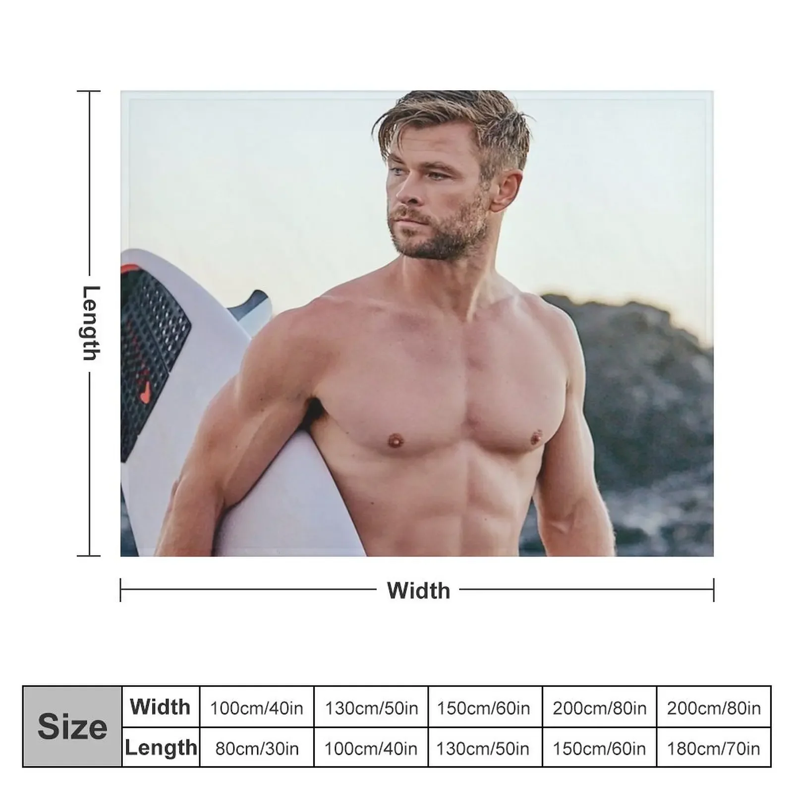 Chris Hemsworth Throw Blanket Decorative Beds Bed Sleeping Bag Blankets